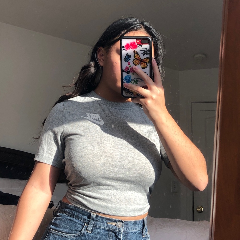 Nike grey crop top